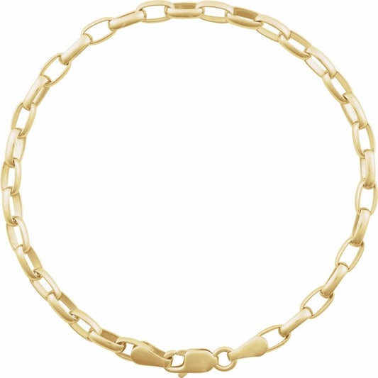 14k-yellow-gold--puffed-oval-cable-7"-chain