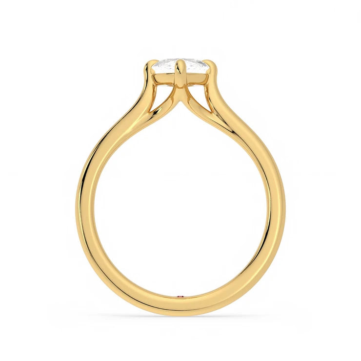 Solenne Marquise Diamond Four-Claw Solitaire Engagement Ring in 18ct Yellow Gold