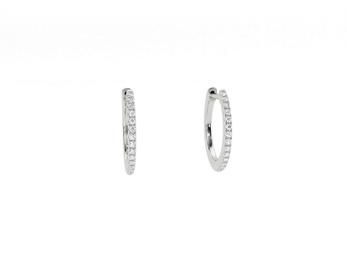 Choose subtle sophistication with the Elara Hoops, delicately micro-set with round brilliant diamonds that rest gracefully near the ear.