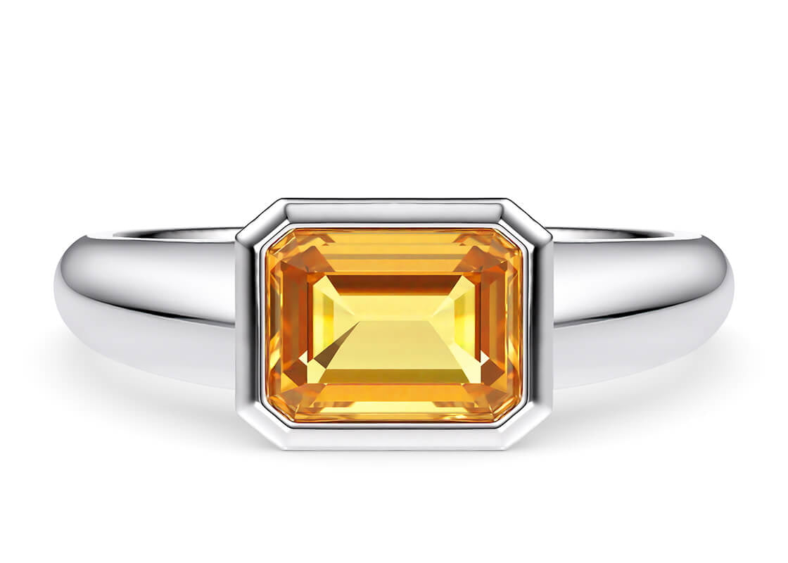 The bright and bold Prisma features a single octagon citrine or teal tourmaline gem beautifully set in a signet-inspired wide tapered band. A sleek addition to your jewellery collection, this piece can be worn by both women and men for a touch of vibrant colour.