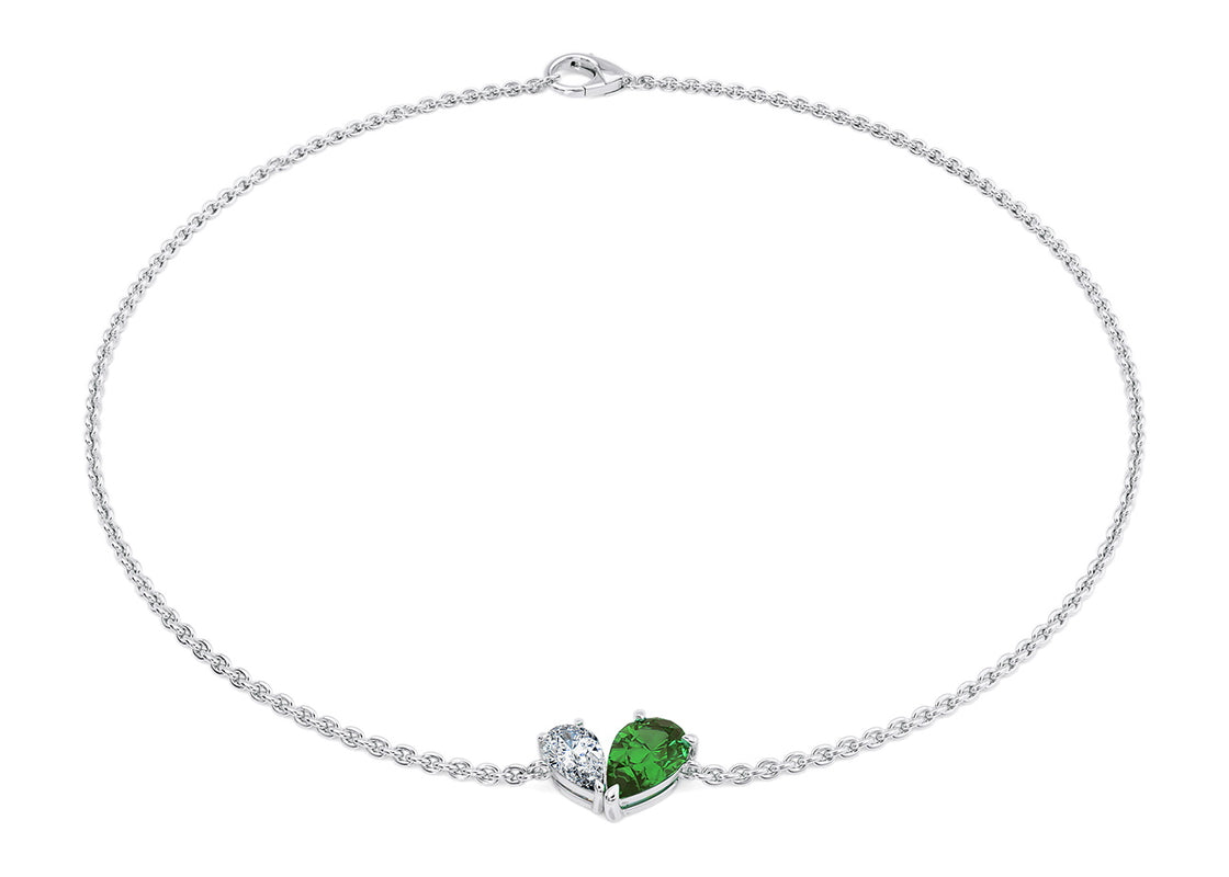 Toi et Moi Tsavorite Bracelet