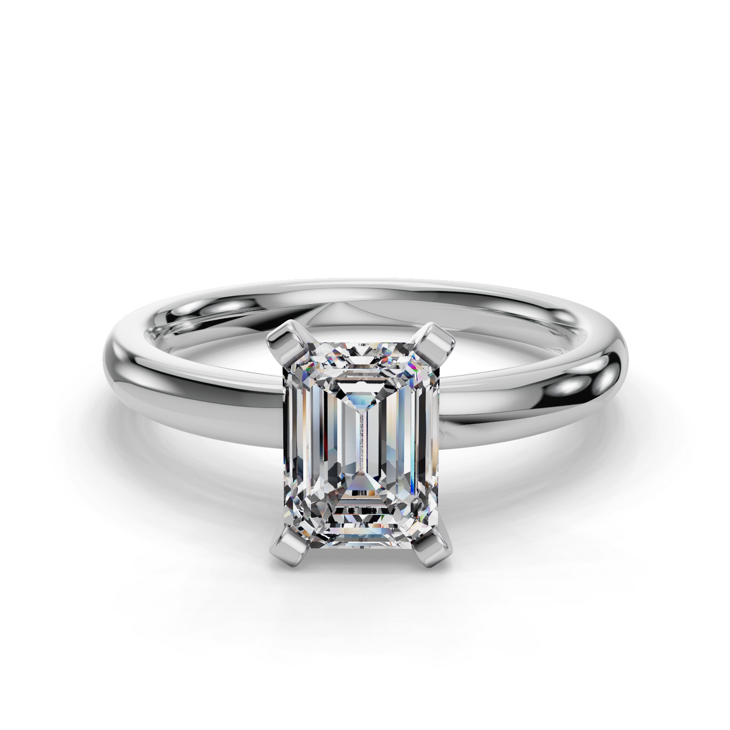 Emerald Solitaire Engagement Ring