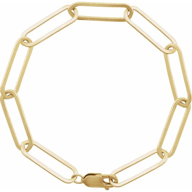 14k-yellow-gold--paperclip-style-7"-chain