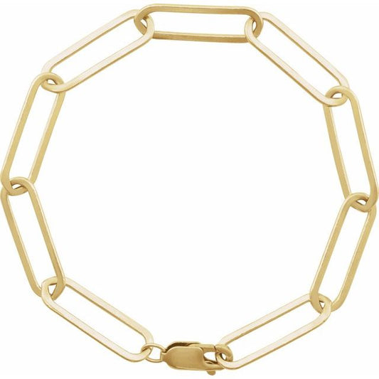 14k-yellow-gold--paperclip-style-7"-chain