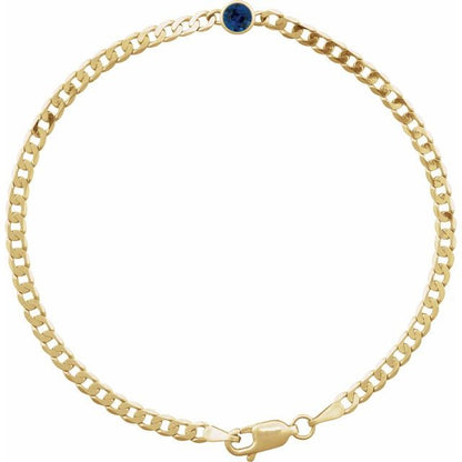 14k-yellow-gold-lab-grown-blue-sapphire-link-7"-bracelet