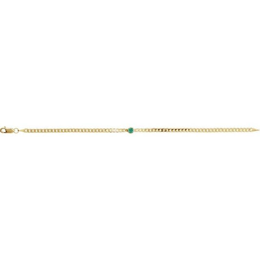 14k-yellow-gold-lab-grown-emerald-link-7"-bracelet