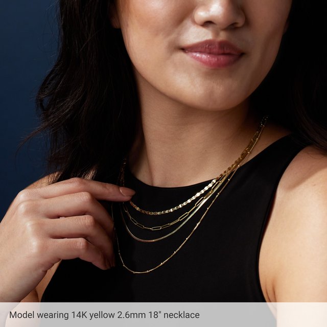 14k-yellow-gold--paperclip-style-16"-chain
