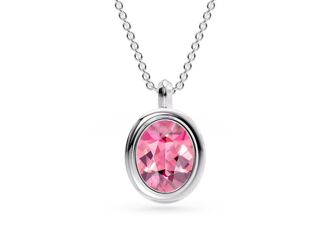 Inspired by the design of the Cala Cocktail Ring, the Roselle Pendant features a radiant pink tourmaline cradled in a sculptural stepped bezel setting. As light flows through the centre stone, its rich blush tones come alive-offering a soft yet striking burst of colour and sparkle.