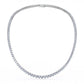 Delicate yet intensely captivating, the Regent Necklace features a thread of round diamonds that graduate in size to form a gentle curve around the neck. This piece can be set with either natural or lab-grown diamonds.