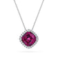 At the heart of this pendant lies a radiant coloured gemstone, wrapped in a halo of sparkling diamonds arranged in a compass-inspired embrace. The Selene Halo Pendant beautifully balances brilliance and symmetry-an elegant piece that adds a luminous touch to any jewellery collection.