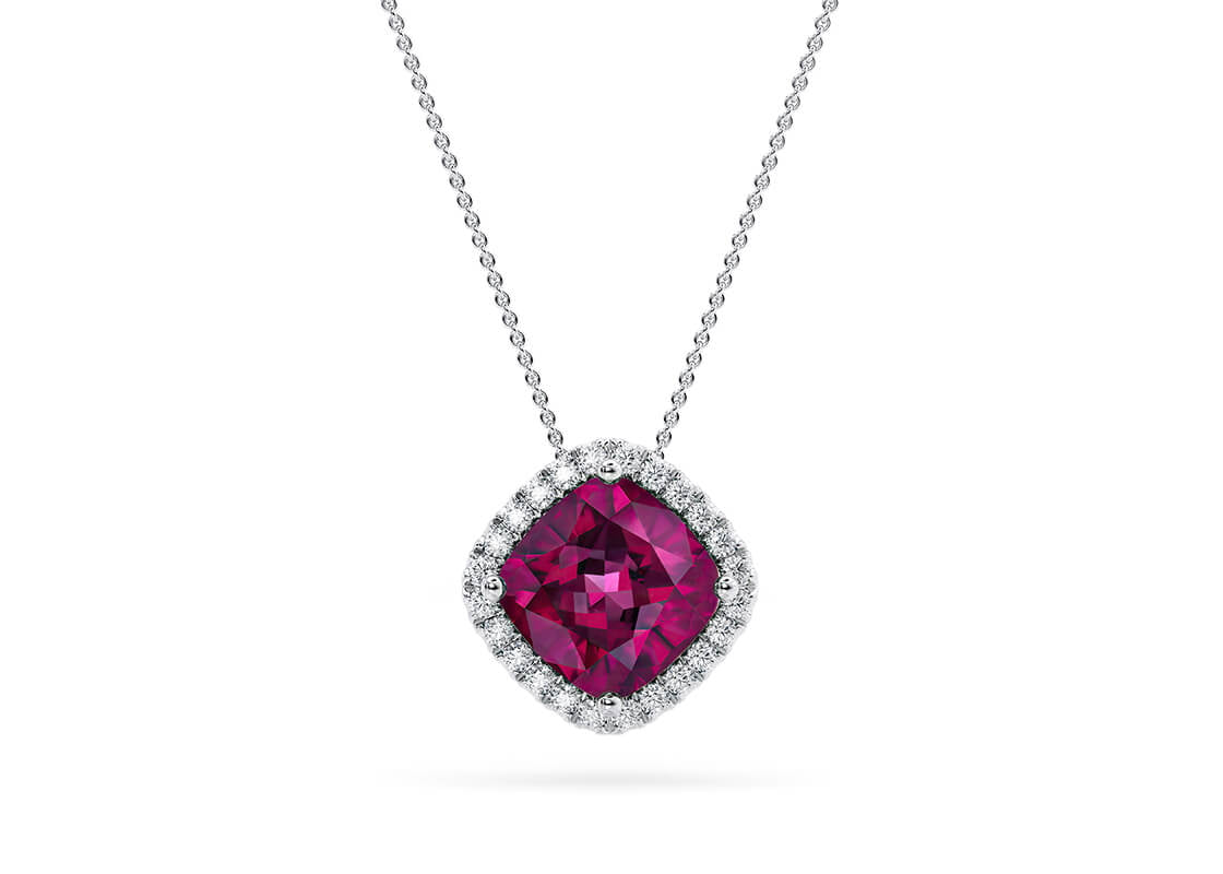 At the heart of this pendant lies a radiant coloured gemstone, wrapped in a halo of sparkling diamonds arranged in a compass-inspired embrace. The Selene Halo Pendant beautifully balances brilliance and symmetry-an elegant piece that adds a luminous touch to any jewellery collection.