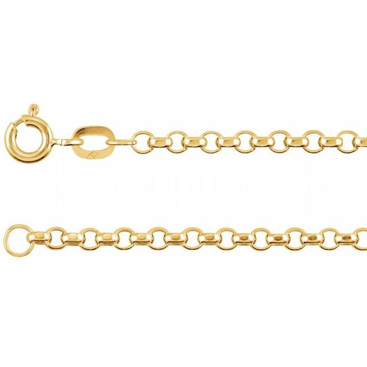 14k-yellow-gold--hollow-diamond-cut-rolo-7"-chain
