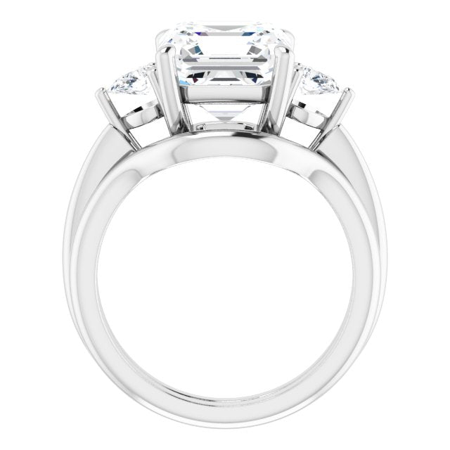 platinum-9-x--asscher-1/4-ctw-natural-diamond-semi-set-engagement-ring