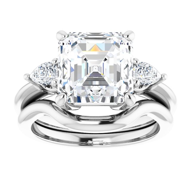 platinum-9-x--asscher-1/4-ctw-natural-diamond-semi-set-engagement-ring