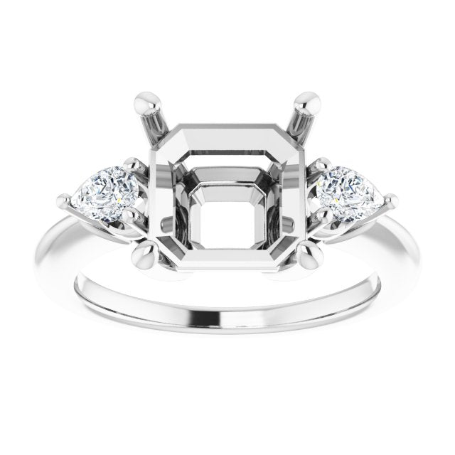 platinum-9-x--asscher-1/4-ctw-natural-diamond-semi-set-engagement-ring