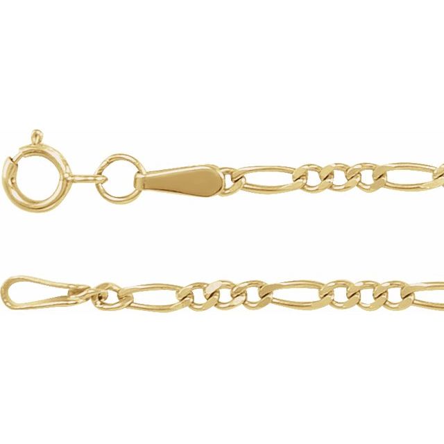 14k-yellow-gold--diamond-cut-figaro-7"-chain