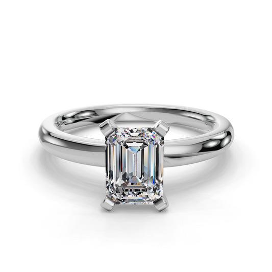 Emerald Solitaire Engagement Ring