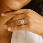 Celestia Halo Ring in 18k White Gold – Round Cut Diamond Setting