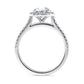 Celestia Halo Ring in 18k White Gold – Round Cut Diamond Setting