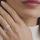 Celestia Halo Ring in 18k White Gold – Round Cut Diamond Setting